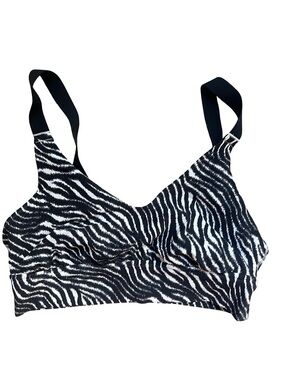 Offline by Aerie Women's Zebra Print Sports Bra Black & White Medium